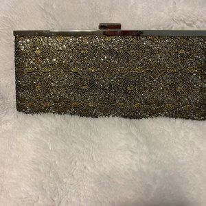 GOLDEN SILVER GLITTER SEQUINS PARTY CLUTCH